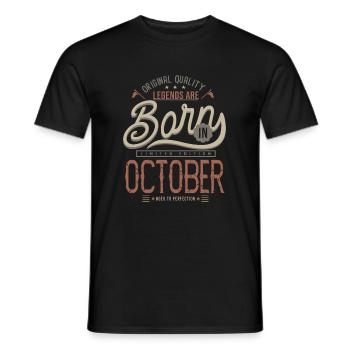 OCTOBE legends födelsedag citerar humor - T-shirt herr - svart - Fram - AI Model Male 178 light (178cm)