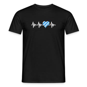 Bavière Heartbeat - T-shirt homme - noir - Devant - AI Model Male 178 light (178cm)