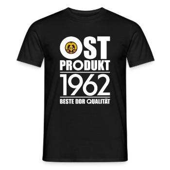 OSTPRODUKT 1962 DDR OSSI 64. GEBURTSTAG - Männer T-Shirt - Schwarz - Vorne - AI Model Male 178 light (178cm)