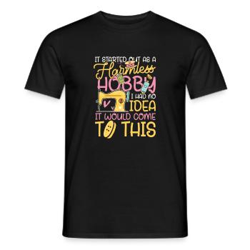 Harmless hobby - Men's T-Shirt - black - Front - AI Model Male 178 light (178cm)