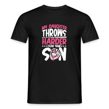Tochter wirft hart - Männer T-Shirt - Schwarz - Vorne - AI Model Male 178 light (178cm)