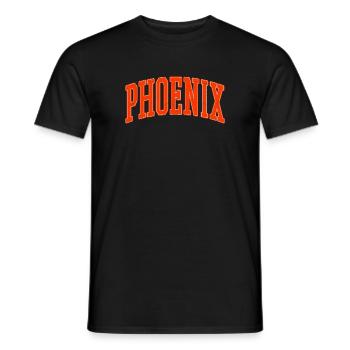 Phoenix Bogen-Schrift Shirt – USA Stadt - Männer T-Shirt - Schwarz - Vorne - AI Model Male 178 light (178cm)