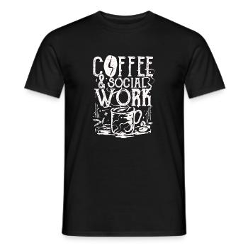 Coffee Social Work - Men's T-Shirt - black - Front - AI Model Male 178 light (178cm)