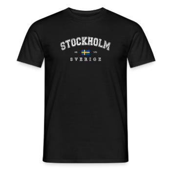 Stockholm Sweden - Men's T-Shirt - black - Front - AI Model Male 178 light (178cm)