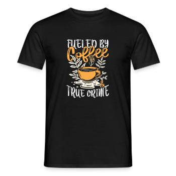 Kaffee angetrieben - Männer T-Shirt - Schwarz - Vorne - AI Model Male 178 light (178cm)