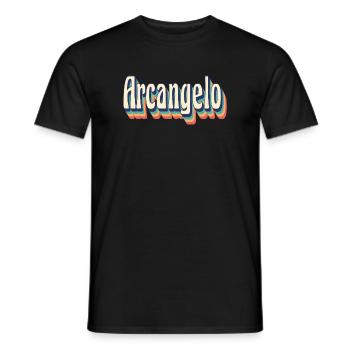 Vintage rétro archange T-Shirt cadeau T-Shirt - T-shirt homme - noir - Devant - AI Model Male 178 light (178cm)