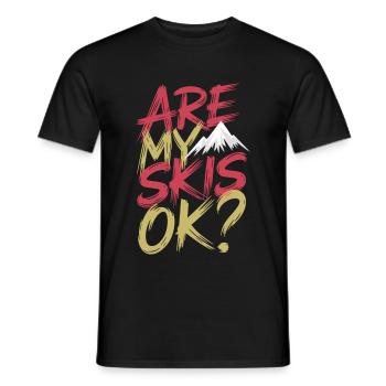 Are My Skis Ok 15 - Männer T-Shirt - Schwarz - Vorne - AI Model Male 178 light (178cm)