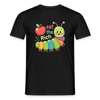 Eat The Rich Hungry Cute Caterpillar Worm - Men's T-Shirt - black - Front - AI Model Male 178 light (178cm)