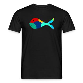 FISH. SARDINE. APRIL FOOL. SEA. OCEAN - Men's T-Shirt - black - Front - AI Model Male 178 light (178cm)