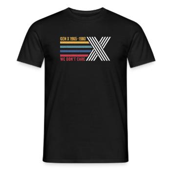 Wir kümmern uns nicht Retro Generation X 1965 1980 - Männer T-Shirt - Schwarz - Vorne - AI Model Male 178 light (178cm)