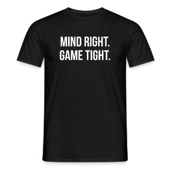 MIND RIGHT. GAME TIGHT. | Greyline Official - Men's T-Shirt - black - Front - AI Model Male 178 light (178cm)