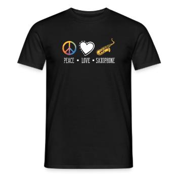Saxofon - Männer T-Shirt - Schwarz - Vorne - AI Model Male 178 light (178cm)