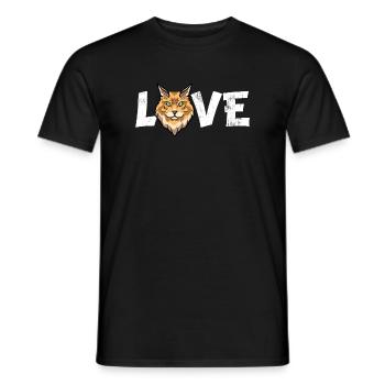 Maine Coon Cat ADORE cadeau de propriétaire de chaton mignon - T-shirt homme - noir - Devant - AI Model Male 178 light (178cm)