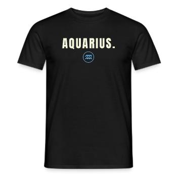 AQUARIUS. Minimalist Zodiac Success Edition - Männer T-Shirt - Schwarz - Vorne - AI Model Male 178 light (178cm)