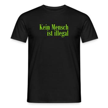 Kein Mensch ist illegal - Migration - Illegalität - Männer T-Shirt - Schwarz - Vorne - AI Model Male 178 light (178cm)