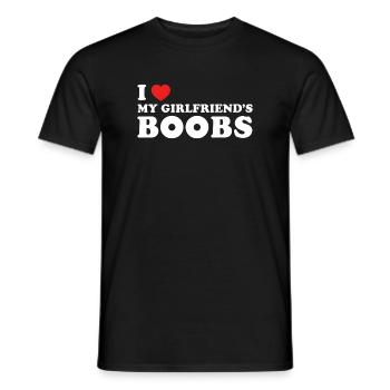 I like my girlfriend's funny breasts red auxeins - Men's T-Shirt - black - Front - AI Model Male 178 light (178cm)