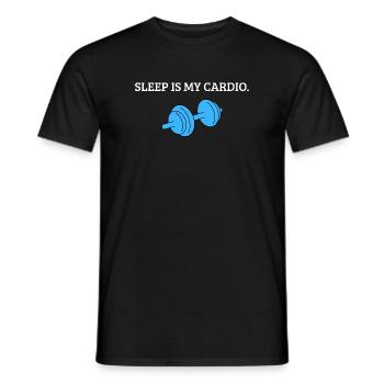 Sleep is my Cardio Lustiges Fitness & Schlaf Shirt - Männer T-Shirt - Schwarz - Vorne - AI Model Male 178 light (178cm)