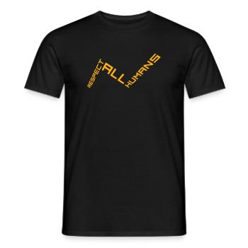 Respect All Humans Statement Humanity Saying - Men's T-Shirt - black - Front - AI Model Male 178 light (178cm)
