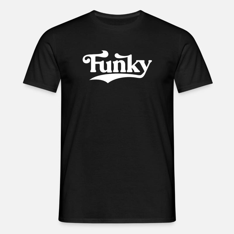 Funky Retro Script Logo - Männer T-Shirt - Schwarz