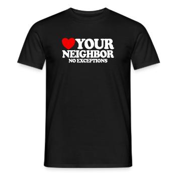 Liebe deinen Nächsten – ohne Ausnahme. Christliche - Männer T-Shirt - Schwarz - Vorne - AI Model Male 178 light (178cm)