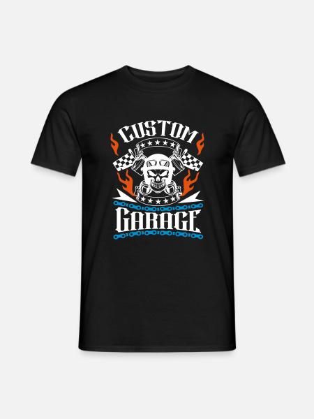 custom garage motorcycle - Men's T-Shirt - black