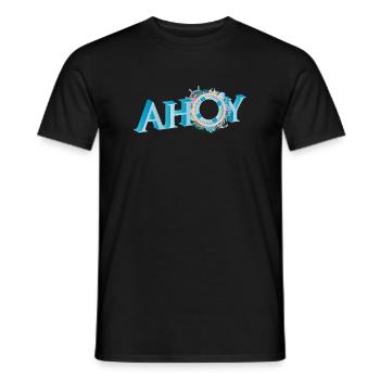 maritimer englischer Seemannsgruß Schriftzug Ahoy - Männer T-Shirt - Schwarz - Vorne - AI Model Male 178 light (178cm)