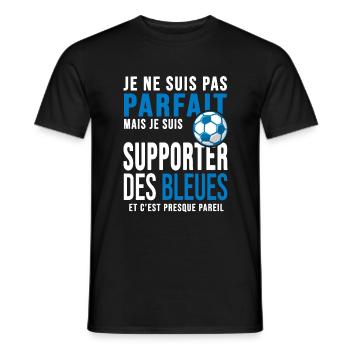 football féminin supporter des bleues france - T-shirt homme - noir - Devant - AI Model Male 178 light (178cm)