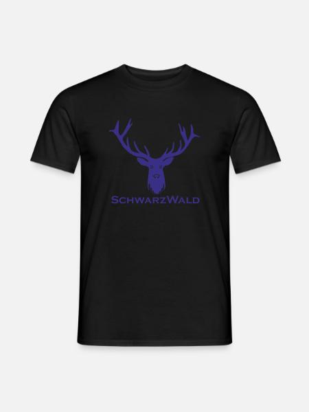 Schwarzwald Hirsch - Uni blau - Männer T-Shirt - Schwarz