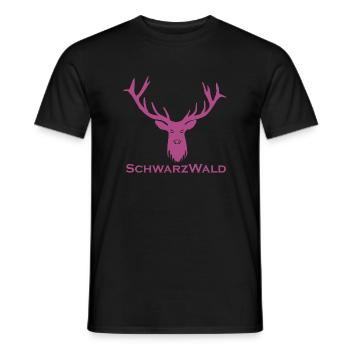 Schwarzwald Hirsch - Uni lila - Männer T-Shirt - Schwarz - Vorne - AI Model Male 178 light (178cm)