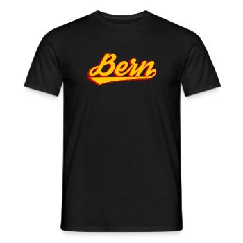 Bern Retro Schriftlogo Druck - Männer T-Shirt - Schwarz - Vorne - AI Model Male 178 light (178cm)