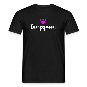 Camp Queen Vector Queen Humor Camping Camper Fan - Men's T-Shirt - black - Front - AI Model Male 178 light (178cm)