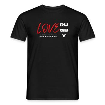 love rugby- I love rugby - Rugby is life - Men's T-Shirt - black - Front - AI Model Male 178 light (178cm)