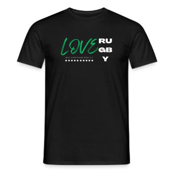 Love rugby green - Men's T-Shirt - black - Front - AI Model Male 178 light (178cm)