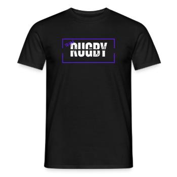 Team rugby blue - Men's T-Shirt - black - Front - AI Model Male 178 light (178cm)