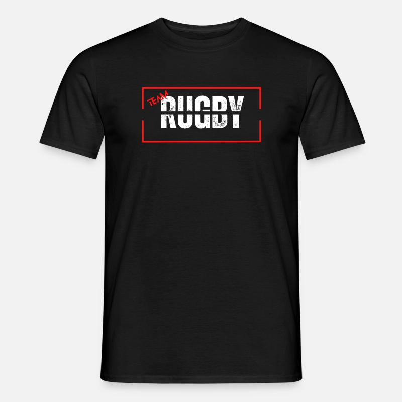 Mannschaft Rugby Rot - Männer T-Shirt - Schwarz