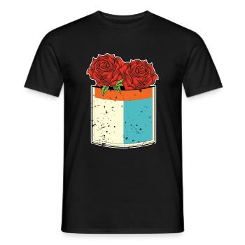 Fleurs Florales Cadeau Chest Pocket Roses - T-shirt homme - noir - Devant - AI Model Male 178 light (178cm)