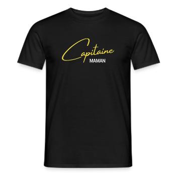 Capitaine Maman Emblème Heroïque - T-shirt homme - noir - Devant - AI Model Male 178 light (178cm)