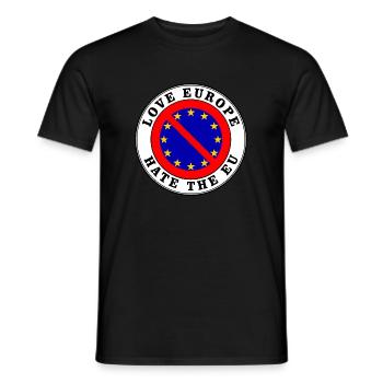 Anti eu - love europe hate the eu - Men's T-Shirt - black - Front - AI Model Male 178 light (178cm)