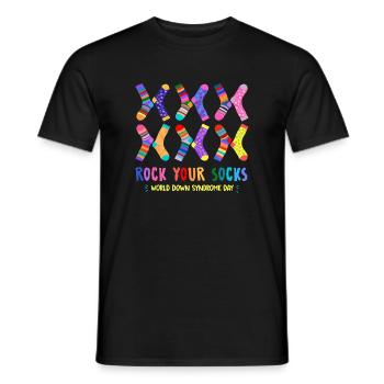 Rock Your Socks World Down Syndrome Awareness Day - T-shirt homme - noir - Devant - AI Model Male 178 light (178cm)