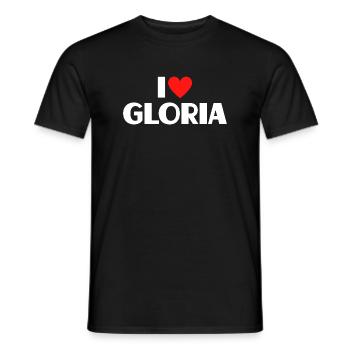 I love Gloria Red Heart Romantic Name Fan - Men's T-Shirt - black - Front - AI Model Male 178 light (178cm)
