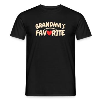 Grandma's Favorite Retro Typography, Heart Fun - Men's T-Shirt - black - Front - AI Model Male 178 light (178cm)
