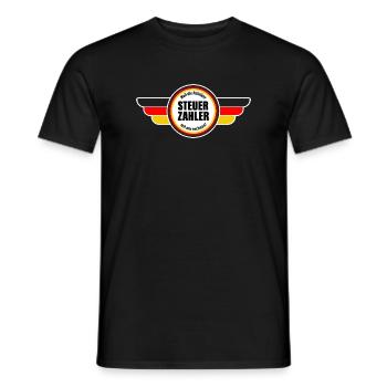 Steuerzahler - Weil die Politiker mit mir rechnen! - Männer T-Shirt - Schwarz - Vorne - AI Model Male 178 light (178cm)