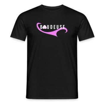 Logo Boudeuse  - T-shirt homme - noir - Devant - AI Model Male 178 light (178cm)