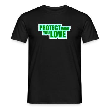 Protect What You Love Nature Protection Statement Logo - Men's T-Shirt - black - Front - AI Model Male 178 light (178cm)