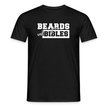 Beards and Bibles Cross Emblem - Men's T-Shirt - black - Front - AI Model Male 178 light (178cm)