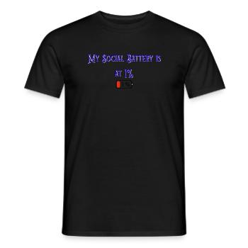 My_Social_Battery_is_at_1- - Männer T-Shirt - Schwarz - Vorne - AI Model Male 178 light (178cm)