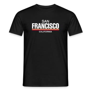 San Francisco, Californie, rétro - T-shirt homme - noir - Devant - AI Model Male 178 light (178cm)