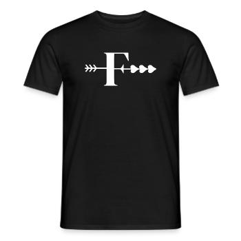 Lettre f flèche cœur - T-shirt homme - noir - Devant - AI Model Male 178 light (178cm)