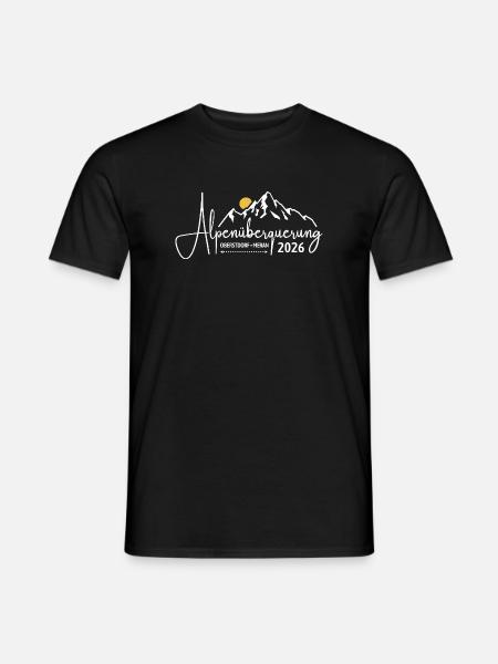 Alpenüberquerung 2026, Oberstdorf Meran, Wandern - Männer T-Shirt - Schwarz