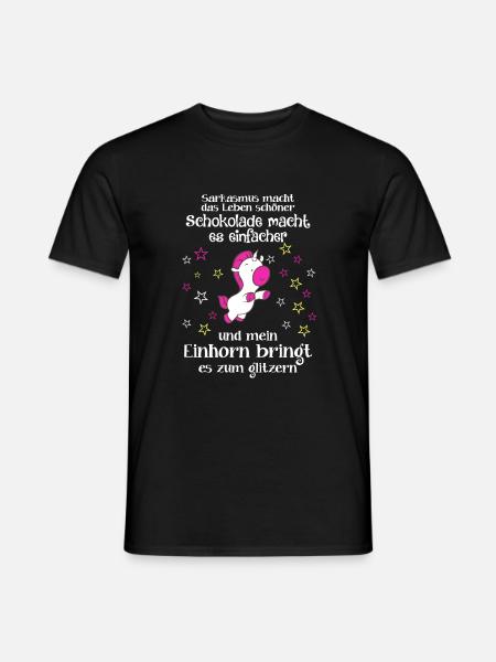 Einhorn Sarkasmus - Männer T-Shirt - Schwarz